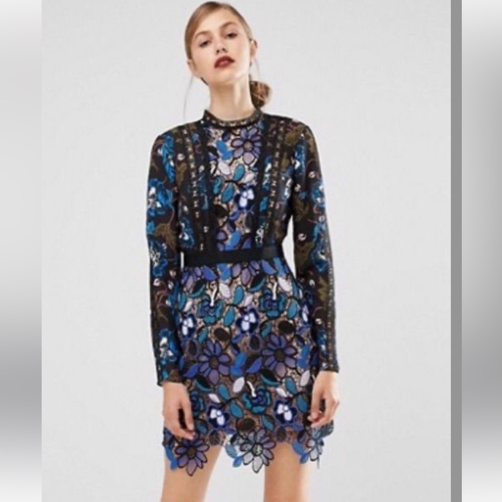 Self-Portrait Maxine Mini Dress Missing Slip Size 2